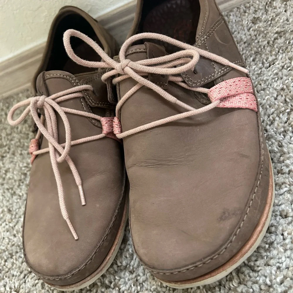 Chaco Women's Harper Casual Lace Shoes Soft Nubuck Caribou Leather Size 10 Brown